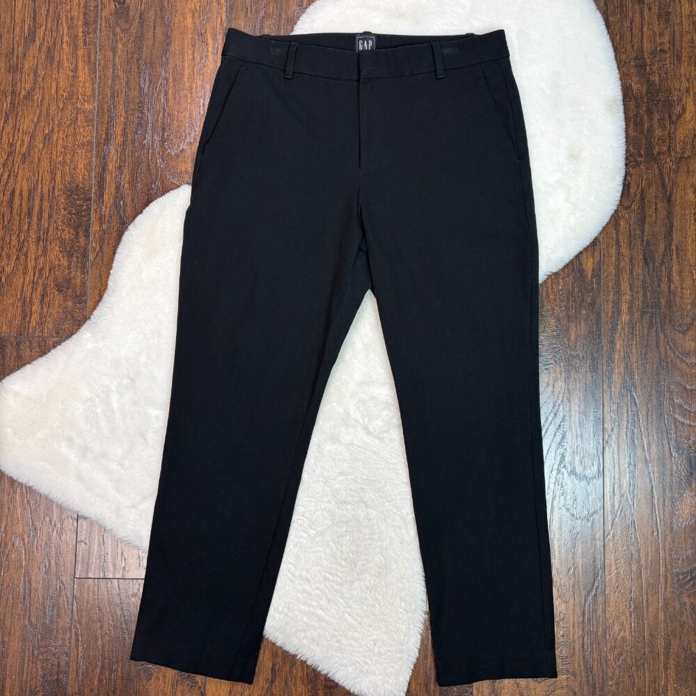 Gap Chino Pants 12 Black Slim Ankle Stretch High-Rise Women's